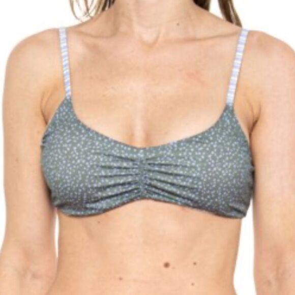 prAna XS Jess Gemma Reversible Swim Bikini Set Spotted Green Blue Yellow Stripe - Picture 10 of 17